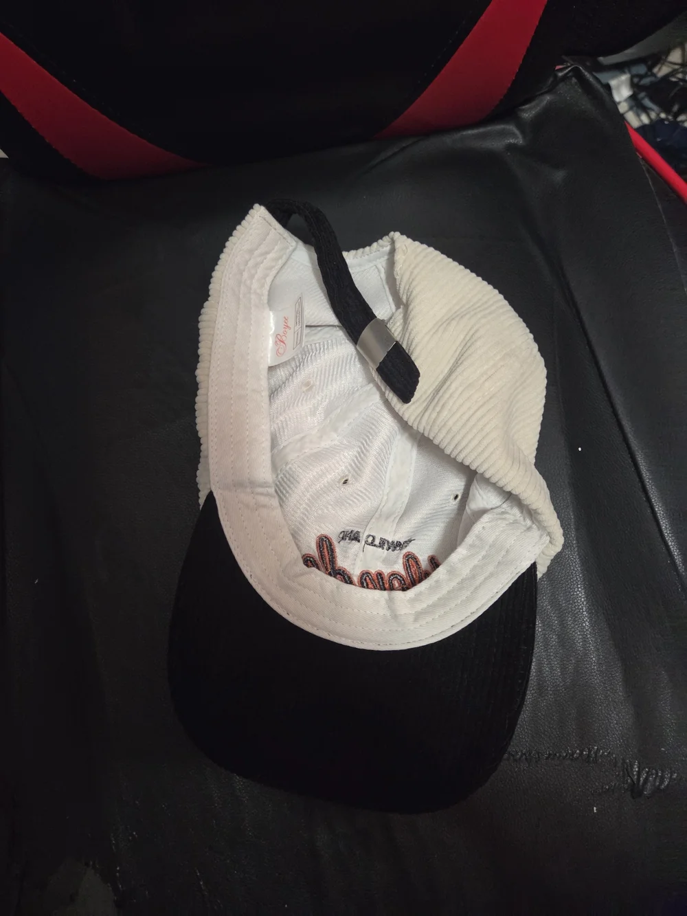 Wondee Corduroy Black And White Baseball Cap